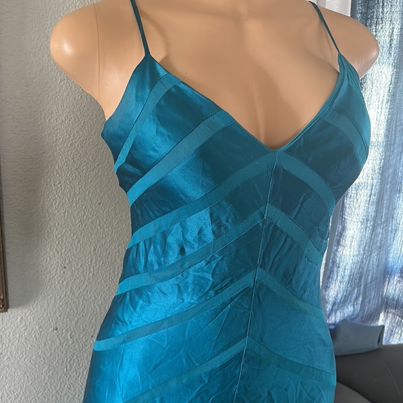Silk Maxi Dress Turquoise - Picture 2 of 5